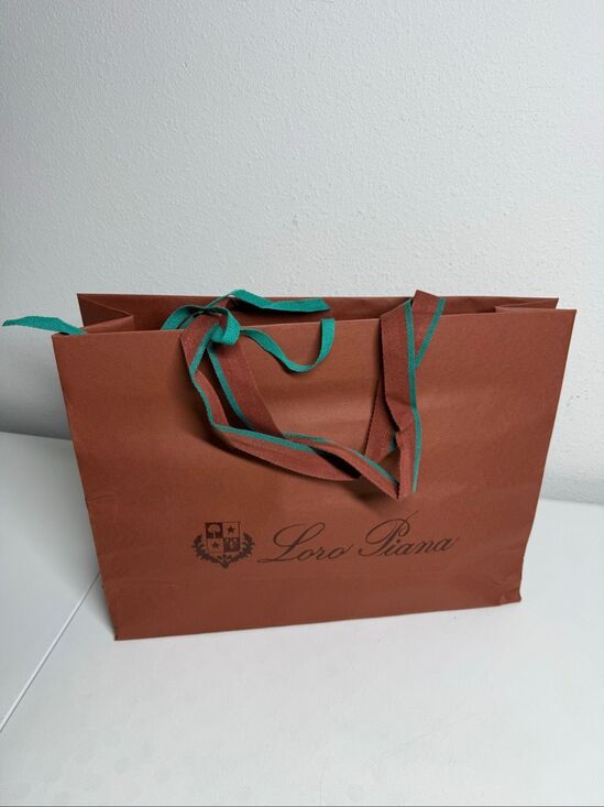Loro Piana Handbags - Loro Piana Brown Luxury Shopping Bag Designer Gift Bag 16″ × 13″